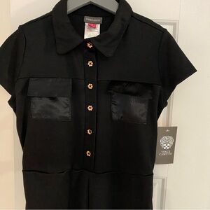 Vince Camuto Black Short Sleeve jumpsuit